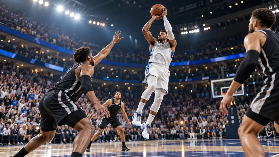 A basketball game playing live